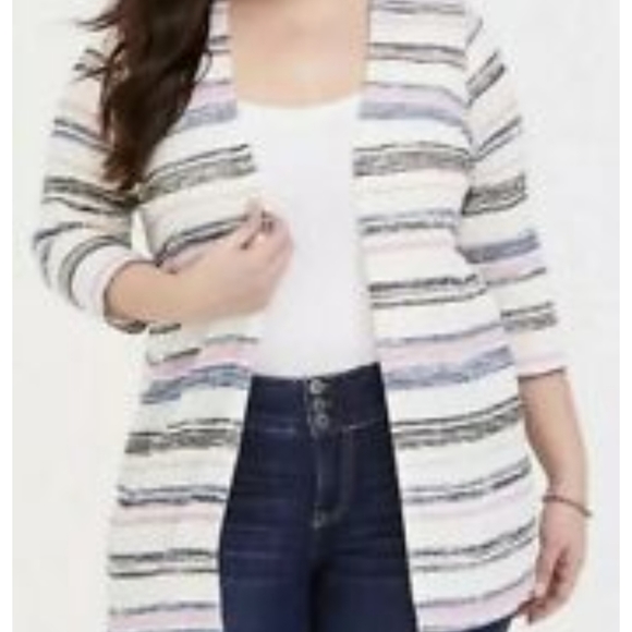 torrid Sweaters - Torrid Women's Striped Cardigan 3/4 Sleeve Size 2